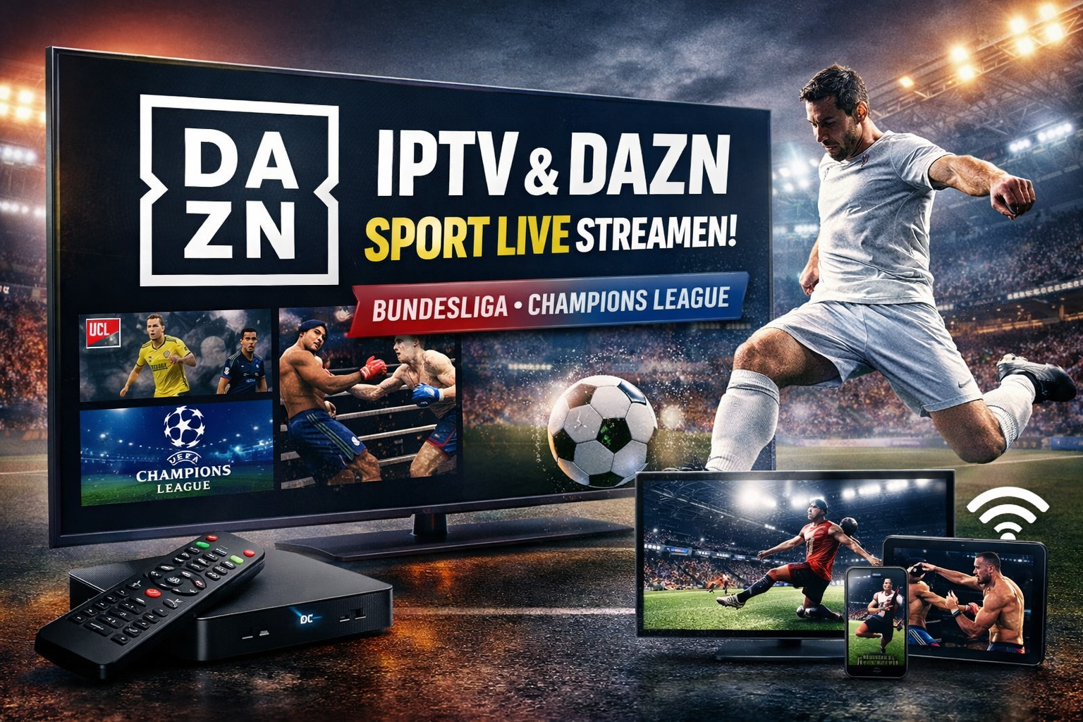 Fußball Stadion mit IPTV Streaming